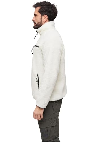 Image of Brandit Individual Wear Men's Teddy Fleece Cold-Weather Outdoor Quarter Zip Jacket with Chin Guard & Wind Protection Strip