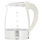 COOK WITH COLOR Electric Tea Kettle, 1.8L Cordless Hot Water Boiler, 1200W Rapid Boil, Auto Shutoff & Boil Dry Protection, BPA-Free, Sleek Countertop Design, Cream