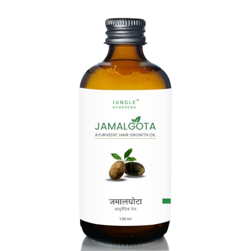 Jungle Ayurveda Jamalgota Hair Growth Oil For Women & Men|Promotes New Hair Growth & Strengthens Hair|Nourishes Scalp & Controls Hair Fall|With Amla,Yastimadhu,Camphor Coconut And Bhringraj Oil,100 ml