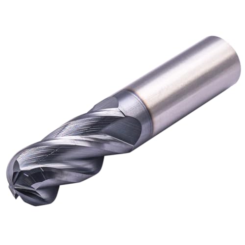 Image of BestParts High Performance Ball Nose Solid Carbide End Mill - AlTiN Coated, 4 Flute, 30 Degree Helix, 3 /4 inch Cutting Diameter, 3 /4 inch Shank Diameter, 1-3 /4 inch Length of Cut, 4 inch Overall Length