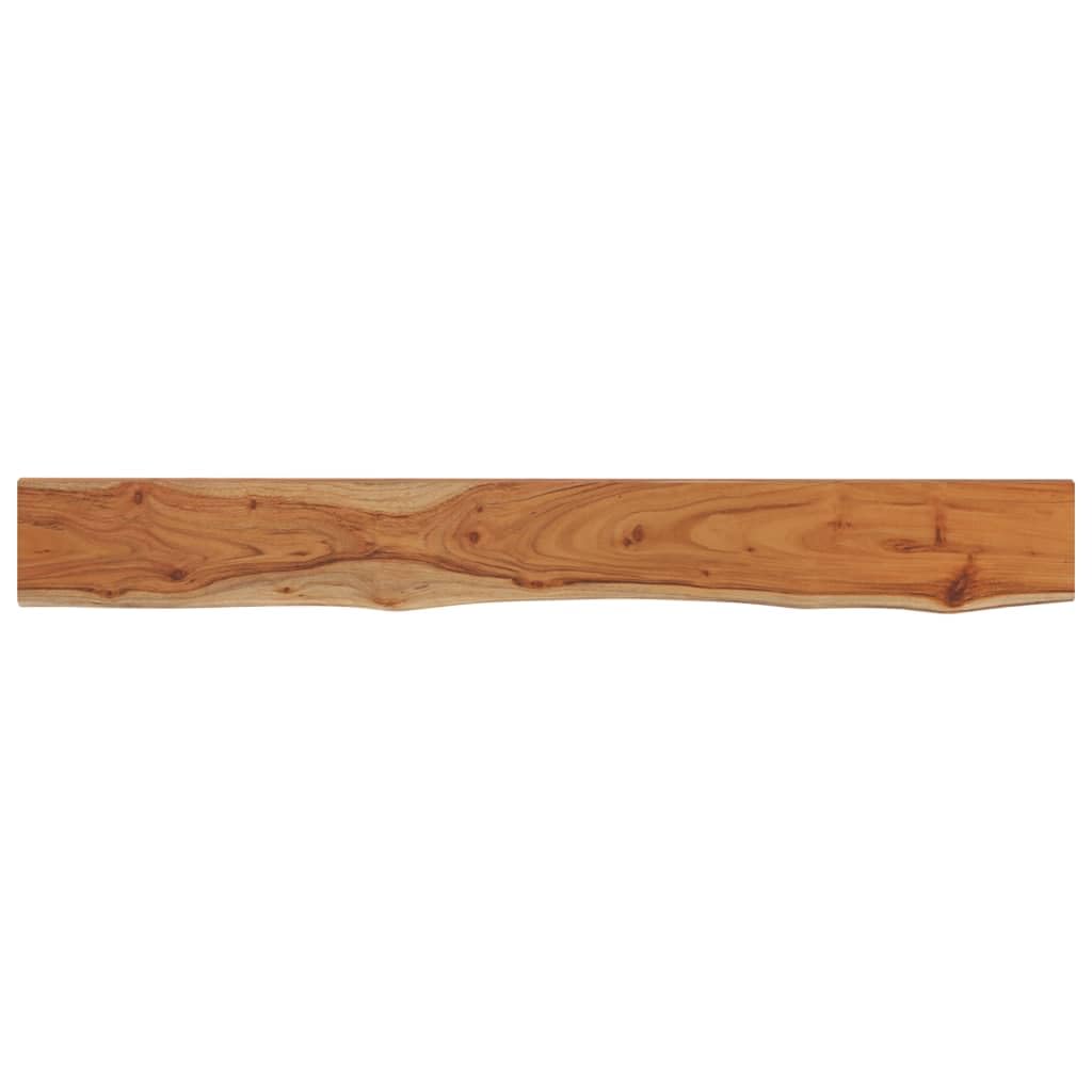 Hothingwell - Estantería de pared rectangular de acacia maciza con borde surtido, estante flotante de madera natural para salón, oficina o dormitorio, almacenamiento decorativo para libros
