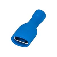 Heschen Schnellkupplungsbuchse Vinyl vollisoliert, FDFD2-250, 6,3 x 0,8 mm Kabelschuh, für 1,5-2,5 mm² (16-14 AWG), Blau, 100 Stück