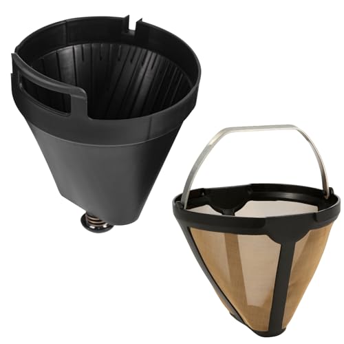 Permanent CE250 CE251 Filter Basket Holder & Gold Tone Filter Set,Compatible with Ninja 12-Cup Programmable Coffee Brewer CE200