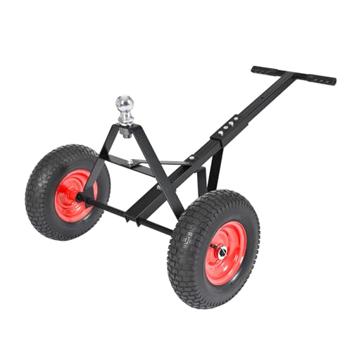 600 LB Load Capacity Trailer Dolly Heavy Duty 2-Wheel Hand Trailer Mover with 2 Hitch Ball Dual 13 Pneumatic Tires for RV Boat & Utility Trailers