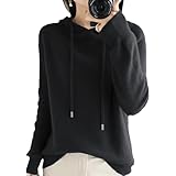 [マリアマーファ] 6色展開 ソフトタッチ ニット パーカー レディース トップス きれいめ 秋 冬 かっこいい ゆるゆる ノーアイロン 清楚 セーター 韓国風 春 透けない 練習着 カットソー シンプル キャンプ 大きいサイズ 学生 ゆったり 通気性 韓国 かわいい 可愛い おしゃれ オシャレ ゆる ゆるふわ 着痩せ 長袖トップス きれい つけフード フーディ― ブラック 3A-M07-BKXL