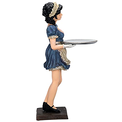 Design Toscano Genevieve, The Buxom French Maid Server Pedestal Sculptural Table, Full Color #TOP6