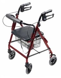 Lumex Walkabout 4 Wheel Hemi Rollator with 6 Inch Casters