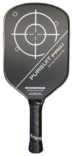 Engage Pursuit Pro1 Pickleball Paddle - Raw T700 Toray Carbon Fiber for Extreme Spin - MachPro Core for Maximum Power & Control