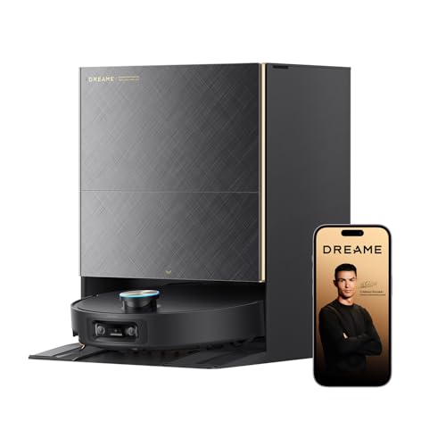 DREAME X60 Ultra Complete Robot Vacuum and Mop, 7.95cm Ultra-Thin Design, 8.8cm Obstacle Clearing, 35kPa Suction, Self Emptying&Refilling, Mop Self-Cleaning, 280+ Obstacle Avoidance, Black