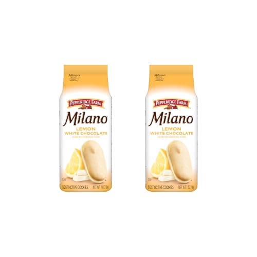 Image of Pepperidge Farm Milano White Chocolate Lemon Flavored Cookies, 7 Oz Bag (Pack of 2)