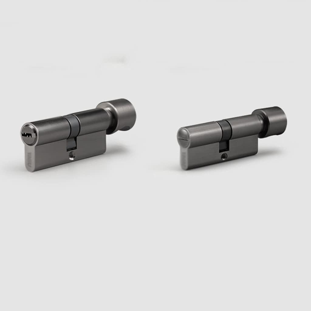 Door Knob Lever Mute Magnetic Door Lock Door Levers, Indoor Door Handle with Key for Bedroom Bathroom Study Office Cloakroom Door Lock with Handle (Color : Black 50mm-70mm)