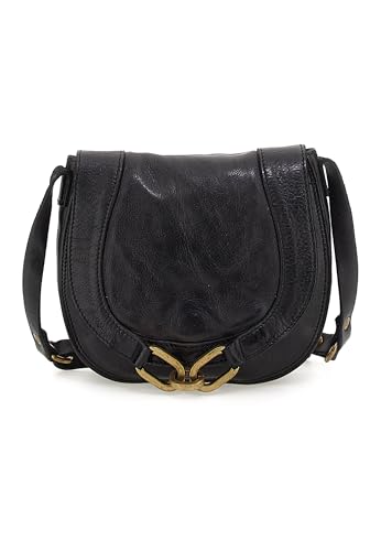 Campomaggi Sac à Bandoulière Morbia Nero grand sac à main noir vintage pour femme
