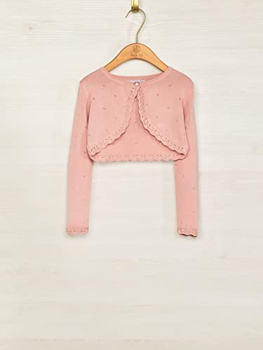 Abel & Lula Knit Bolero Cardigan for Girls Rose4