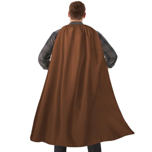 Dajiahao Adult Superhero Cape and Mask for Man and Woman - Halloween Vampire Cloak Super hero Party Capes Superhero Costume(brown-120cm)