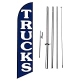 Trucks Auto Dealership Feather Banner Swooper Flag Sign with Flag Pole Kit and...