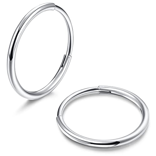 Milacolato G23 Titanium Hoop Earrings for Women Men Hypoallergenic Hinged Huggie Hoop Earrings...