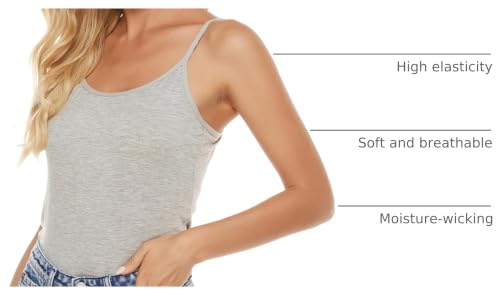 Image of BQTQ 6 Pcs Women's Camisole Tank Tops Spaghetti Strap Undershirts Basic Camisoles