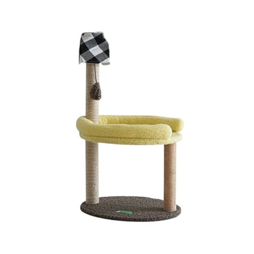 pet-175 キャットタワー 猫 爪とぎ タワー おしゃれ コンパクト 省スペース ベッド 遊び おもちゃ付き 据え置き型 インテリア ペット用品 かわいい