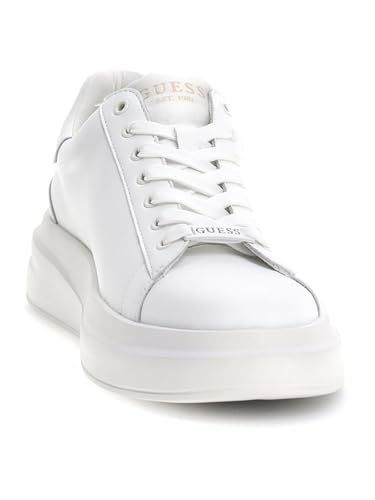 Image of GUESS Men Elba Solid Leather Lace Up Low Top Sneakers