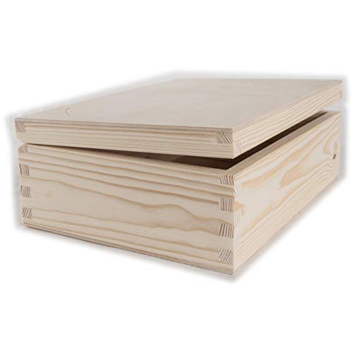 WooDeeDoo Rectangular Wooden Storage Box with Lid, 22 x 16 x 8 cm - Image 2