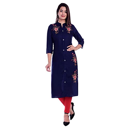 Image of Mehsoos Women's Rayon Embroidered Straight Kurta /Ethnic wear /Tradtional Wear Beautifull Color and Size (KKUT002