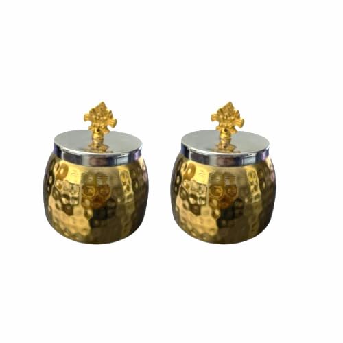 Acewood dryfruit tray dry fruit box, nuts box, dry fruit tray, cookies container with lid set of 2 beautifully designed multipurpose bowls with lid/diwali gift.