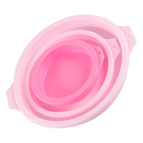 VINTORKY 3pcs Silicone Layer Cake Round Baking Pan for Cakes Flexible Easy Clean Bakeware Suitable for Home Use