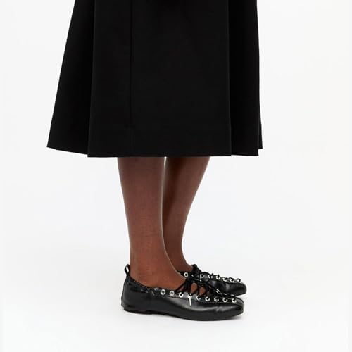 Seborluys Ballet Flats for Women Mary Jane Ballet Flats Lace Up Round Closed Toe Flat Shoes Fashion Dress Work Comfort Leather Shoes3