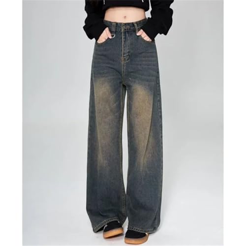 Men High Street Jeans Loose Straight Leg Denim Pants High Waist Slimming Wide Leg Trousers3