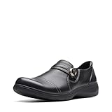 Clarks Women's Carleigh Pearl Loafer, Black Leather, 8