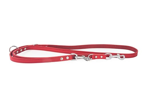 ドイツ製 高級本革リード Das Lederband レダーバンド 「WEINHEIM(ワインハイム)」 犬 リーシュ レザー 本革 ペット用品 柔らかくて丈夫 有害化学物質不使用 (Red/レッド, ロングリード: 22mm / 200cm)