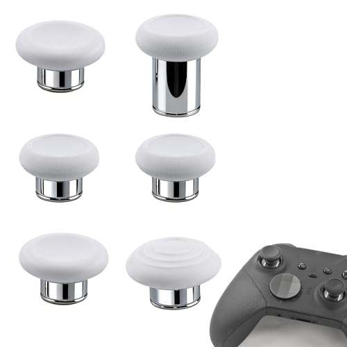 Image of 6 in 1 Metal Thumbsticks Replacement for Xbox Elite Series 2 Controllers, Thumbsticks for Elite Series 2 Core Controllers, Elite Series 2 Controller Replacement Thumbsticks (White)
