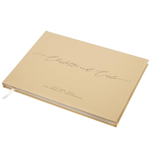 MUUJEE Personalized Guestbook in Butter - Premium Custom Modern Guest