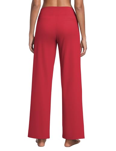 Image of BUBBLELIME Women High Waist Wide Legs Yoga Pants Loose Sweatpants Pockets | 29 inch /31 inch /33 inch /35 inch /37 inchInseam,2 Styles / Dress /Basic,Lounge,Comfy,Stretch Casual Work