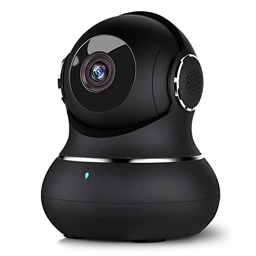 Image of Indoor Camera, 1080P Home Security Camera, Pet Camera with Phone App,Night Vision, Motion Detection, 2-Way Audio, 360 Degree WiFi Camera Wireless for Baby /Dog /Nanny, Work with Alexa(Black)
