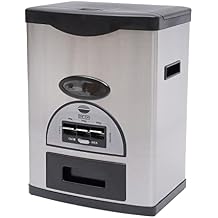 Auto Rice Dispenser Container,10KG Stainless Steel Rice Storage Container,Black Dispenser Three Gears Measuring Rice Storage for Home,Kitchen,Dining