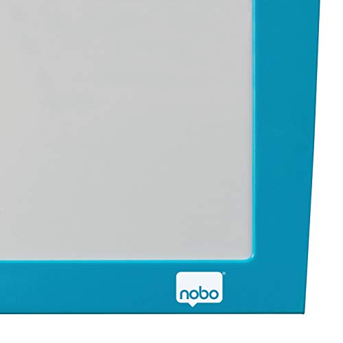 Nobo Kleines Magnetisches Whiteboard, Farbiger Rahmen, Wandmontage, Inklusive Passendem Zubehör, Zuhause/Büro, 585 x 430 mm, Blau, 2104176