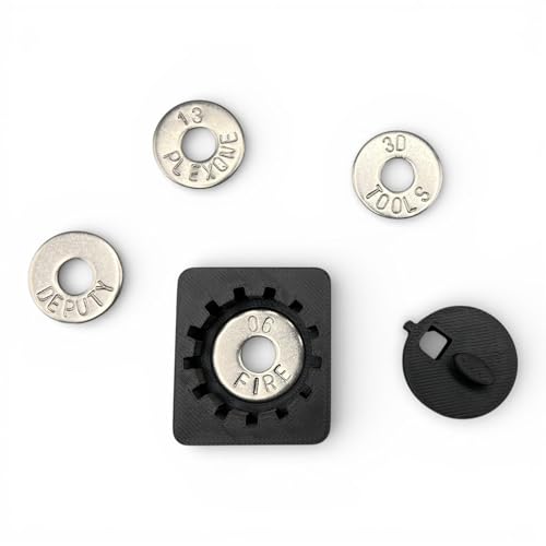 Seed Pharse sichern, Bitcoin Wallet Stahl, Recovery Pharse, Cold Wallet, BTC Storage, Unterlegscheiben stempeln für Schlagbuchstaben und Schlagzahlen, BTC Stanzschablone (Orange)