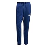 adidas Herren Essentials Three Stripes Fleece Pant Open Hem, Dark Blue/White, M