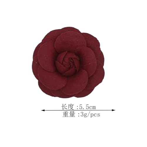Image of Camellia Hair Clip and Brooch Pin for Women Dainty Flower Broochs Lapel Pins Designer Inspired Camellia Peony Rose Brooches Flower DIY Clothing Shoes Hats Accessories Wedding Party Dance Banquet Dress Suit Ceremony Jewelry Accessories