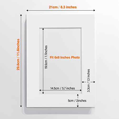Anhow 8pcs Picture Mounts A4 12x8 Fit for 8x6 Inch - Image 2