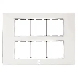 CONA 10712 Status Axis 12 Modular Plate with Blue LED Indicator, Snow White - Single|12 Module Switch Plates|Cover Plate|12M Polycarbonate Switch Frame