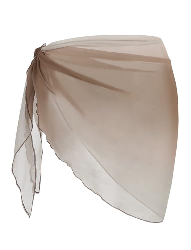Image of ZAFUL Boho Beach Cover Ups for Women Sarong Coverups Sheer Bikini Chiffon Wraps Skirts for Swimwear