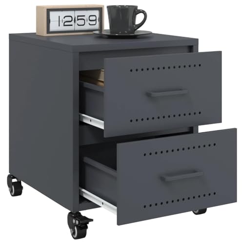 Table de chevet anthracite gain de place pour ranger la chambre efficacement - 5