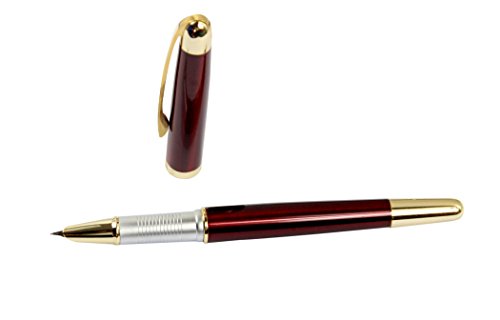 Gullor Executive Fountain Pen Jinhao 606 with Golden Clip Fine Nib - Red - Image 4