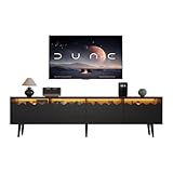 Grand espace de rangement : 176 x 38 x 45 cm, deux tiroirs, deux armoires et un espace ouvert. Permet de dissimuler les décodeurs et consoles de jeux, d'accueillir un téléviseur de 75 pouces et de
