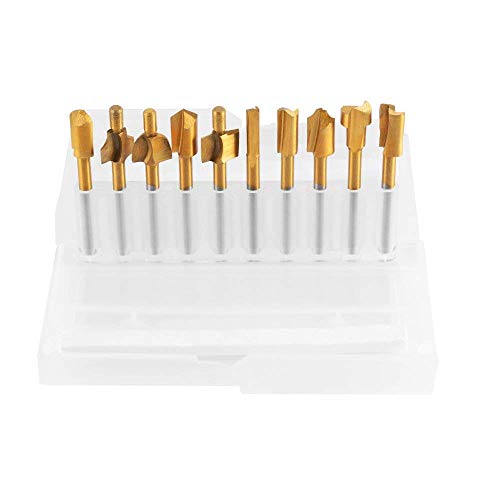 10 Stücke HSS Rotary Cutting Grat Set Mühle Bit, 3mm 1/8"Schaft Wolframkarbid Präzisionswerkzeuge, Gravur Holzbearbeitung Set Grat Holz Fräser