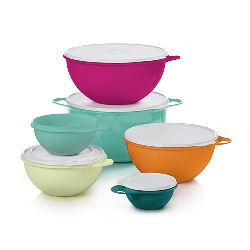 Tupperware Thatsa Bowl Collection 6 Bowl Food Storage Container Set in Fauna Dishwasher Safe and BPA Free (6 Bowls 6 lids)