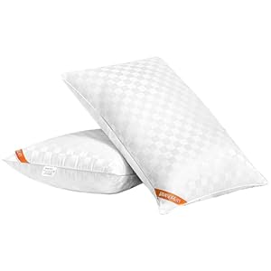 Standard Size Pillows Set of 2, Soft and Skin Friendly Down Alternative Pillow for Sleeping, Cooling Breathable Pillow for Back, Stomach or Side Sleepers, White, 20 * 26 Inches