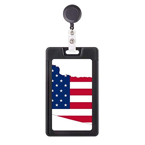 Porte-badge rétractable carte et drapeau USA pour cartes d'accès